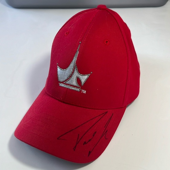 Paul Jr baseball hat SIGNED motorcycle american chopper red solid back size S/M - Picture 1 of 13